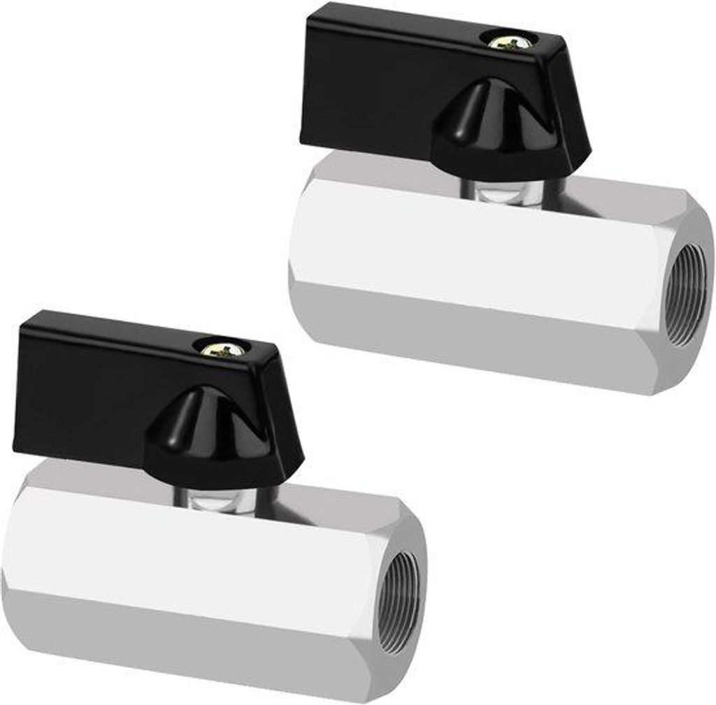 Messing-Kugelventil für Wasser, Öl, Gartenbewässerung 2er-Pack mit 1/4" Innendraht