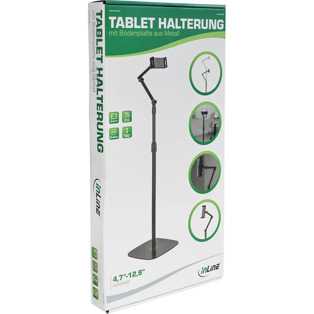 Support de Sol pour Tablette Tactile 12.9 Pouces Pied Fixe InLine Noir - 10
