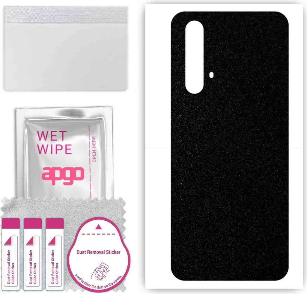 apgo Rückseite Schutzfolie, Skin, kompatibel mit Realme X50m 5G, Hinten Displayschutzfolie aus Vinylfolie, kratzfest, einfache Montage - Mattschwarz
