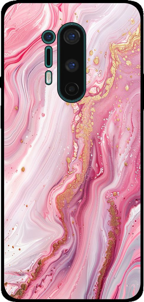 Smartphonica Telefon Fall geeignet für OnePlus 8 Pro mit Marmor-Druck - TPU zurück Abdeckung Fall Marmor-Design - Rosa
