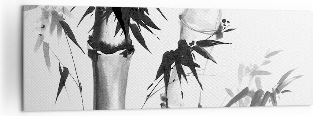 Bild auf Leinwand - Leinwandbild - Einteilig - Asiatisch Aquarell Bambus - 160x50cm - Wand Bild - Wanddeko - Wandbilder - Leinwanddruck - Bilder - ...