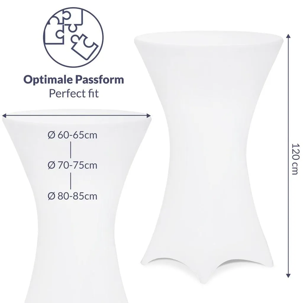 Nappe blanche 80 cm polyester mélangé infroissable pour table basse - 7
