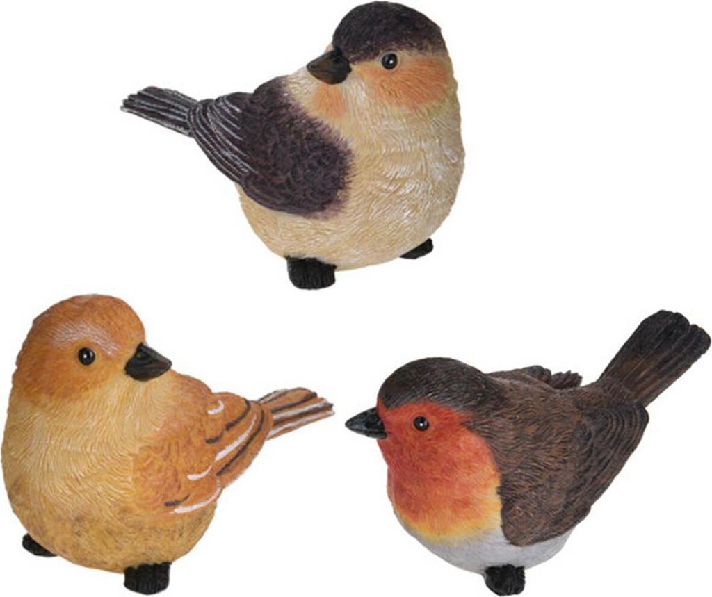 Progarden | Gartenfigur Vögel - 3er Set - 9 cm - Wetterfest Produktbild 