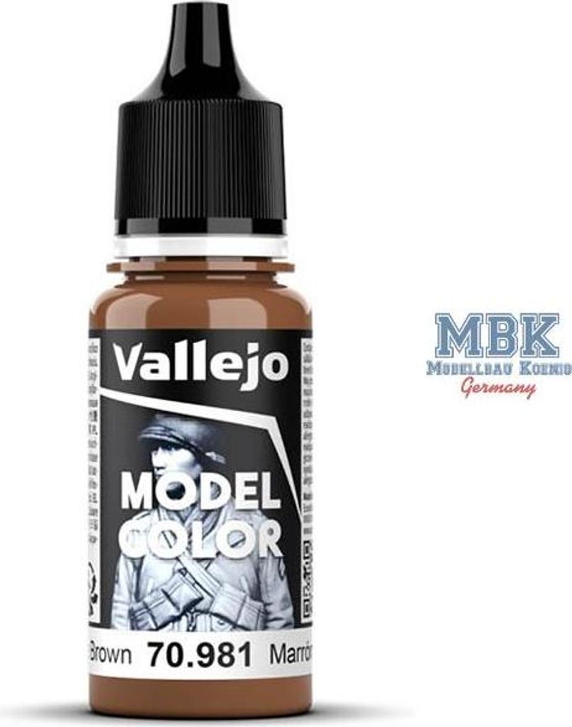 Vallejo 70.981, 17 ml, Bruin, Mat, Fles Productafbeelding 