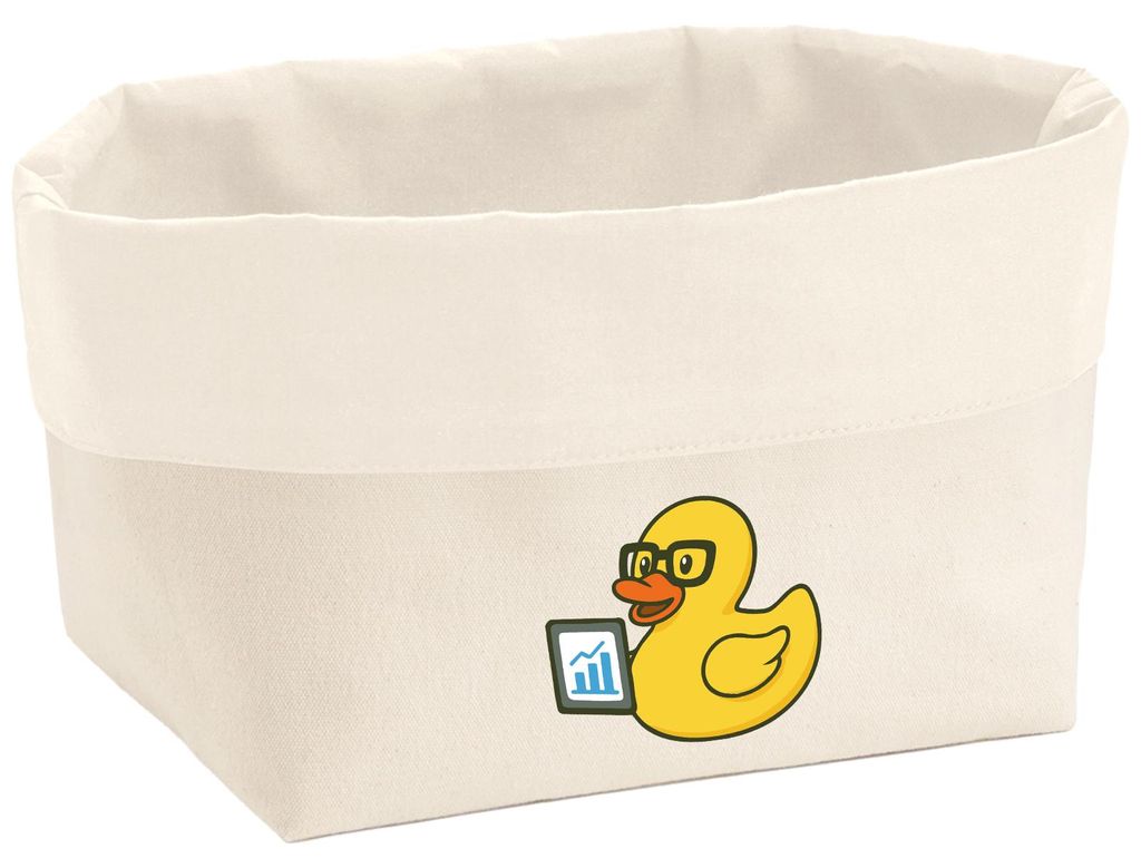 Huuraa Organizer Quietscheente Datenanalyse Comic Gummiente 8 Liter Large Canvas Baumwolle Utensilo Geschenkidee