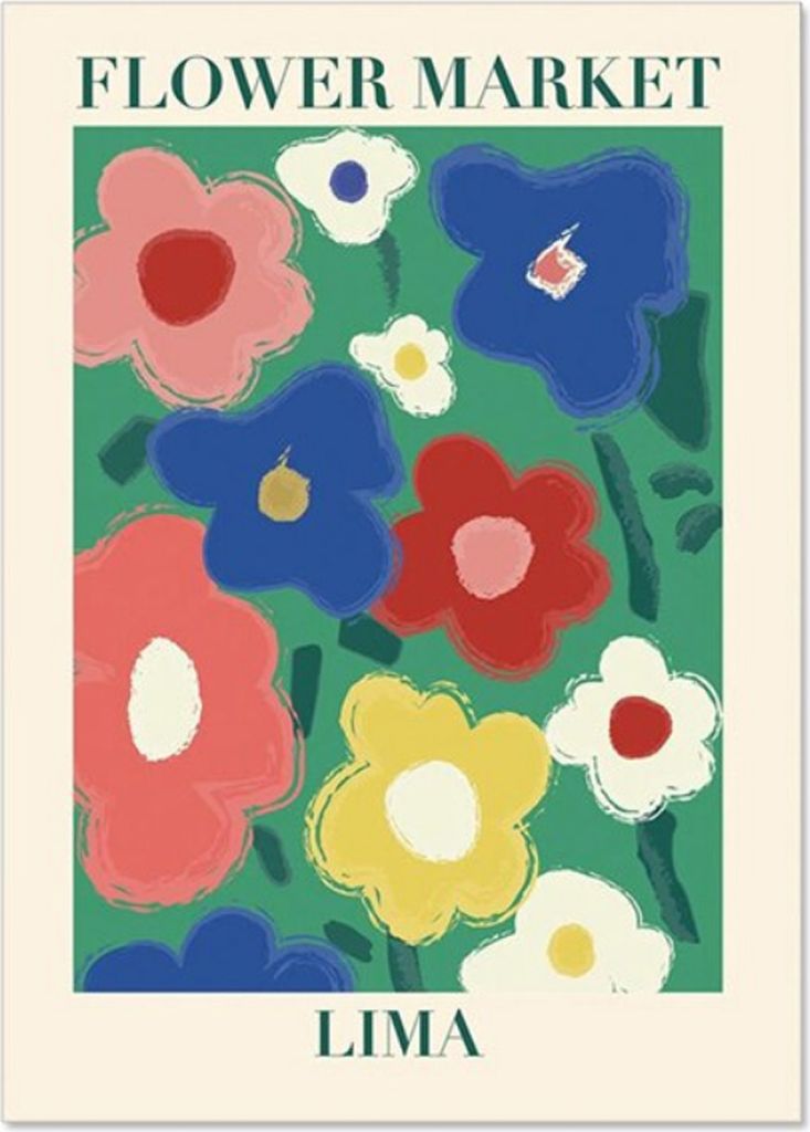 TPFLiving Kunstdruck LW-1202 (OHNE RAHMEN) Poster - Leinwand - Wandbild - Hochauflösender Giclée-Druck, langlebig und hochwertig - Blumen, Floral...