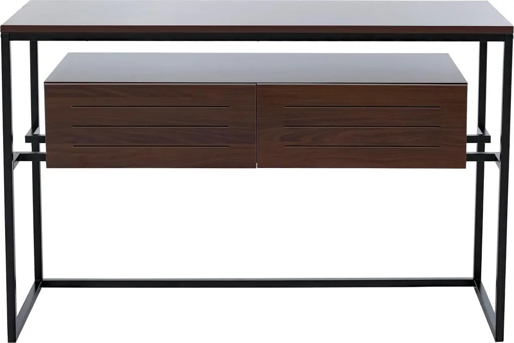 Table d'appoint console entrée 120cm aspect noyer pour rangement clé - 5