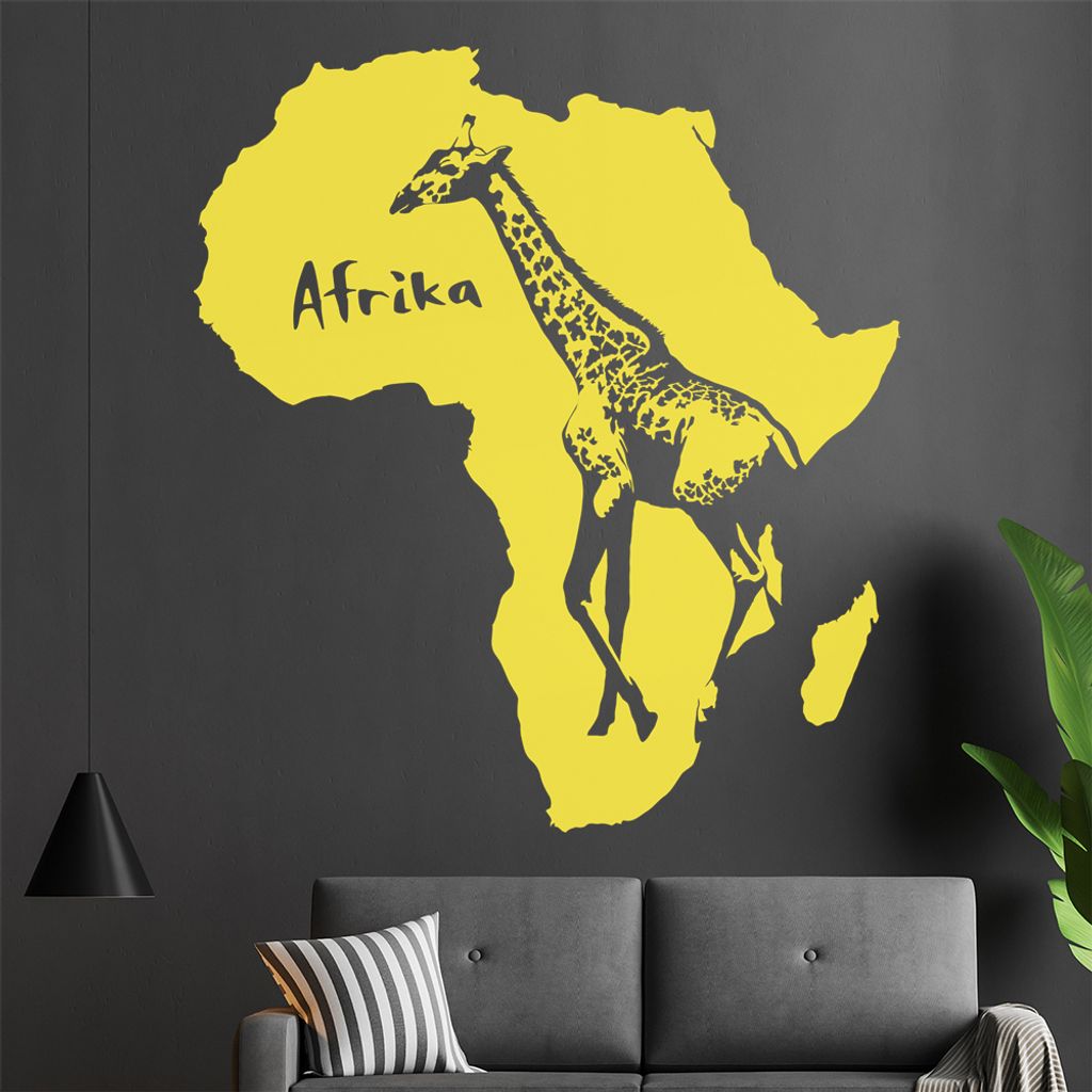 KIWISTAR Giraffe u. Schriftzug Afrika Wandtattoo in 6 Größen - Wandaufkleber Wall Sticker - Dekoration, Küche, Wohnzimmer, Schlafzimmer, Badezimmer