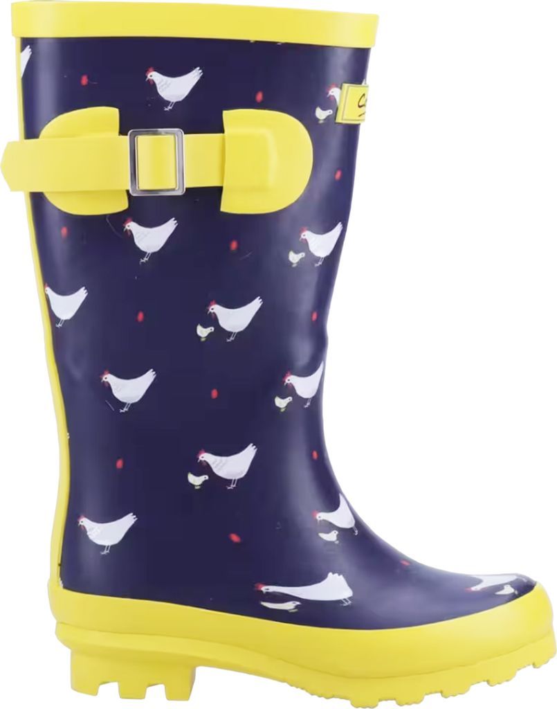 Cotswold - Kinder Gummistiefel "Farmyard", Huhn FS9714 (38 EU) (Marineblau/Gelb)