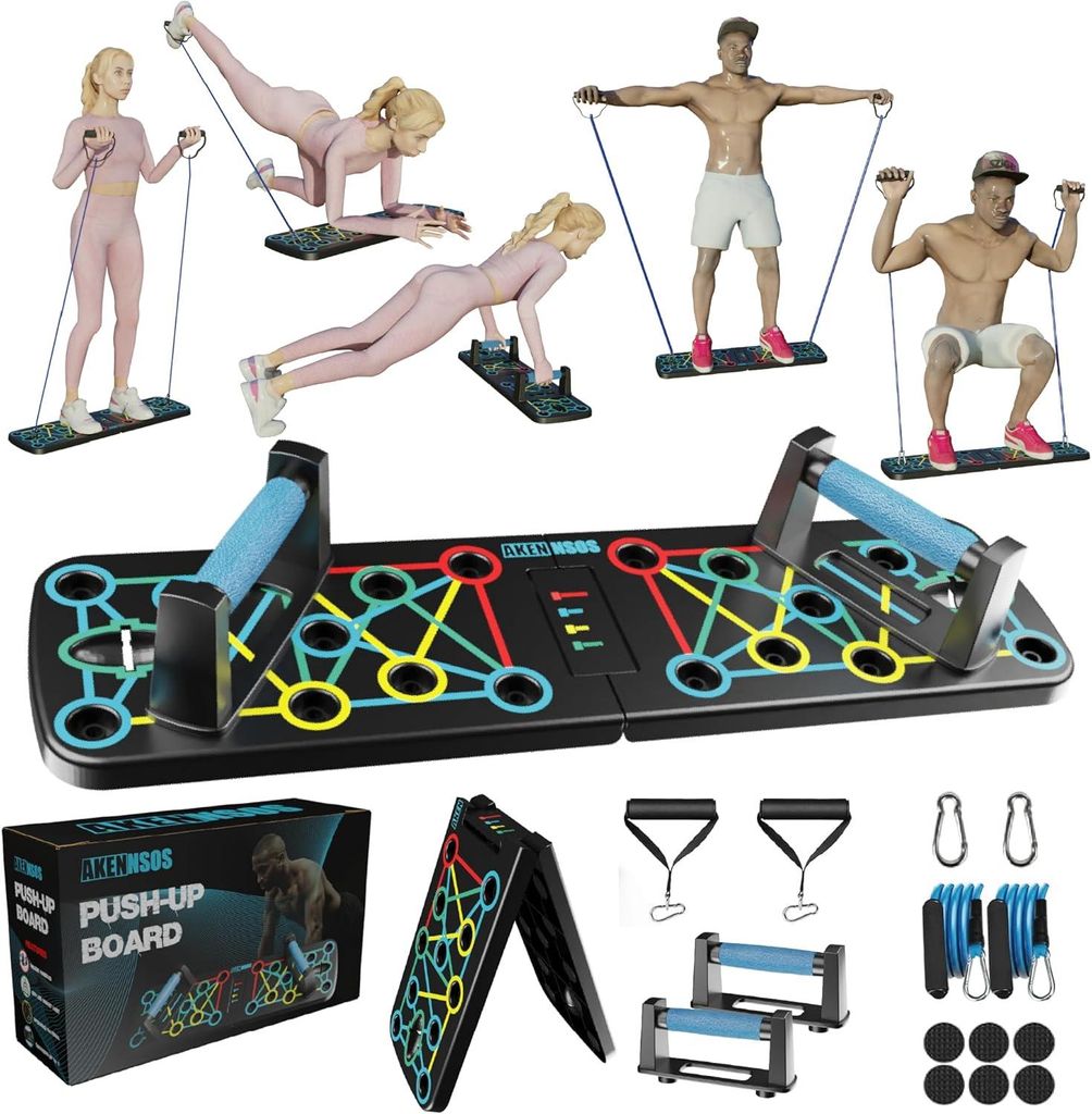 Push-Up-Board – Hochwertiges Trainingsgerät für zu Hause, ideales Calisthenics-Gerät, vielseitiges Fitnessgerät für Krafttraining und Muskel...