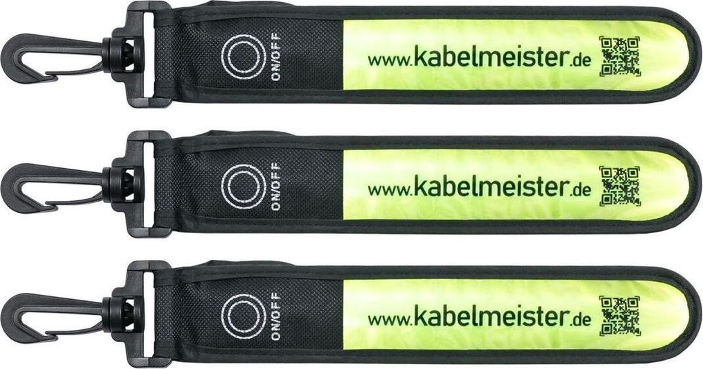 kabelmeister LED-Leuchtband Blinkl. Reflekt. gelb 3er Set
