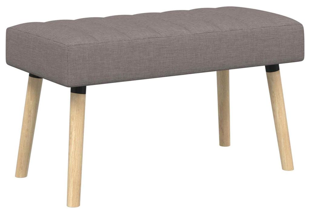 vidaXL Kanalgepolsterte Bank Taupe 80 x 40 x 46 cm Stoff
