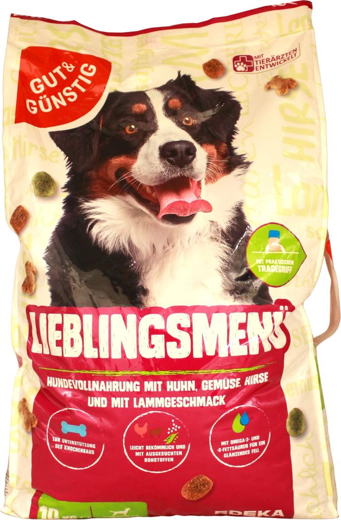 Lieblingsmenü Hundevollnahrung mit Huhn, Gemüse, Hirse und Lammgeschmack, (1 x 10 kg Sack)