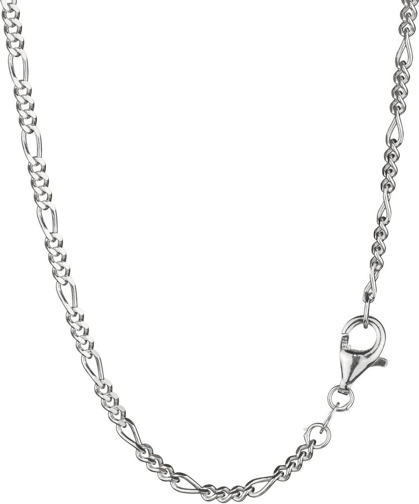 60cm elegante Figaro Panzerkette 925 Silber diamantiert Produktbild 