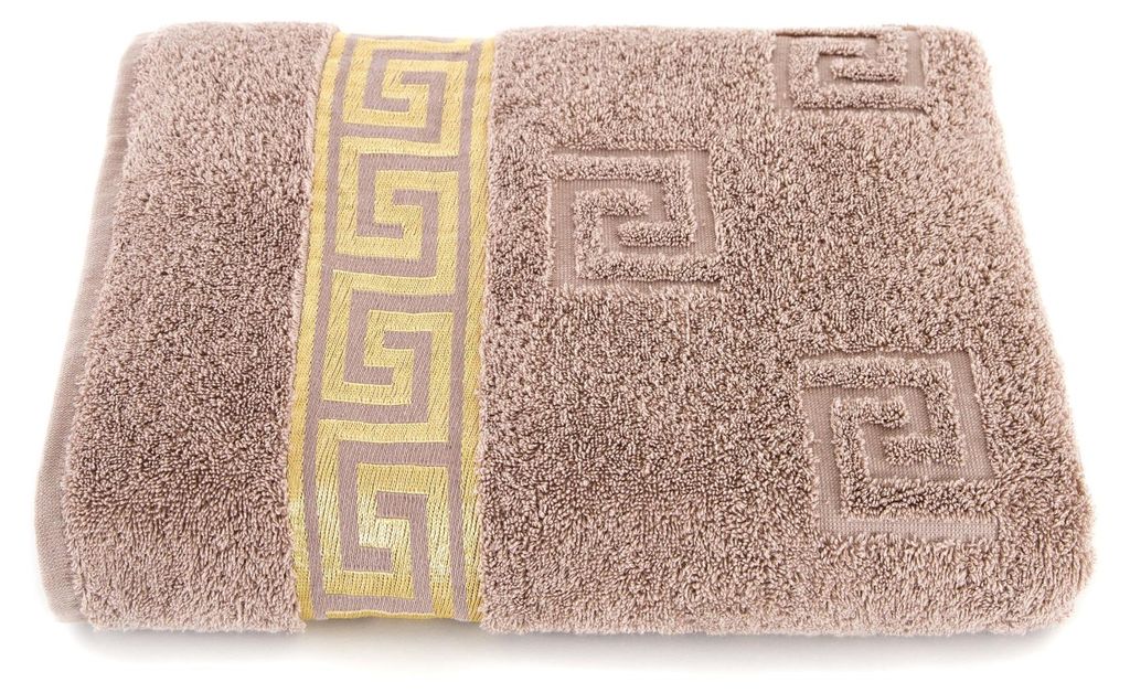 Luxus Medusa Badetuch 100x150 cm - Beige / Hell Braun - Produktbild 