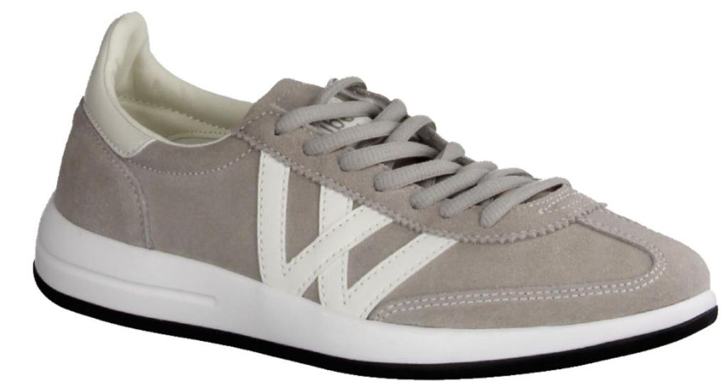 Wellbe Montana Damen Sneaker, Light Grey/White, Leder/Synthetik, Wechselfußbett - Damenschuhe Sneaker, Grau, leder/synthetik (mikrofaser, wasserab...