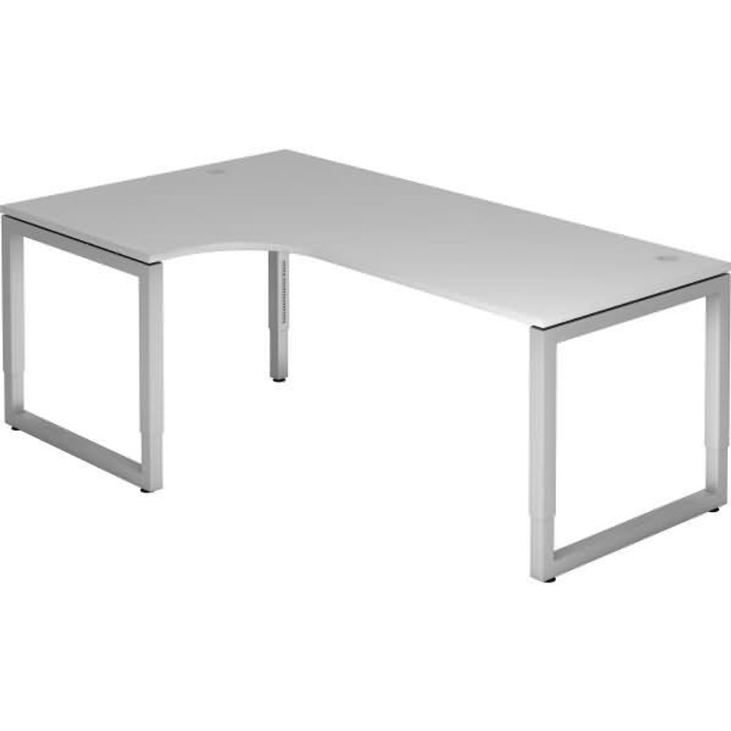 Büro Schreibtisch 200x120 cm Modell RS82 mechanische Höheneinstellung 5=Grau-silber