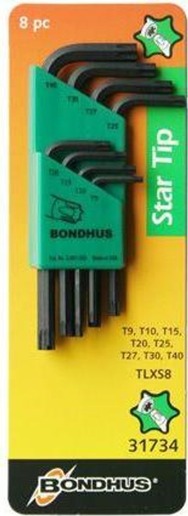Bondhus Set 8 Star Winkelschlüssel - kurz Typ - T9-T40 31734
