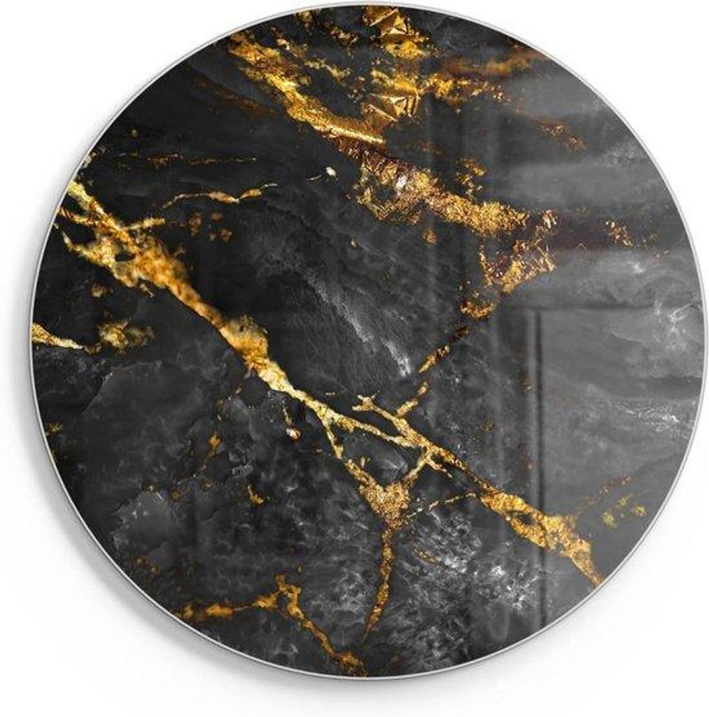 Glas-Snackplatte - 30 cm Durchmesser - Naturstein-Muster - 3D-Tiefen-Effekt