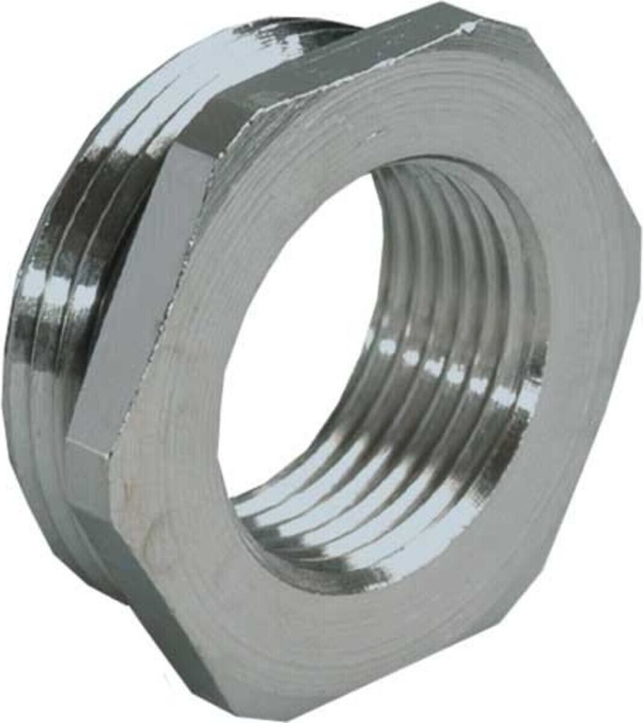 Kaiser Gewindereduzierung metrisch M25 auf M20x1.5, vernickeltes Messing, 3500.25.20
