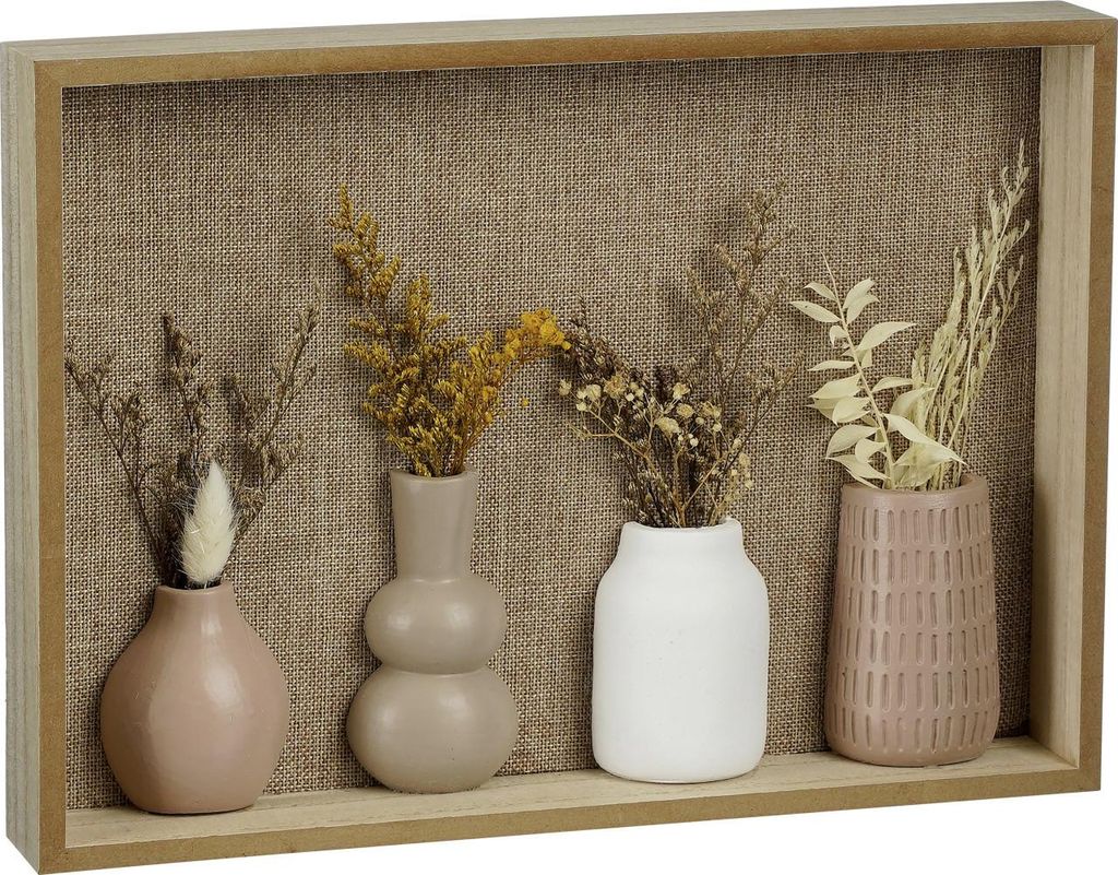 Mica Wanddeko Vase hellbraun 35 x 25 cm