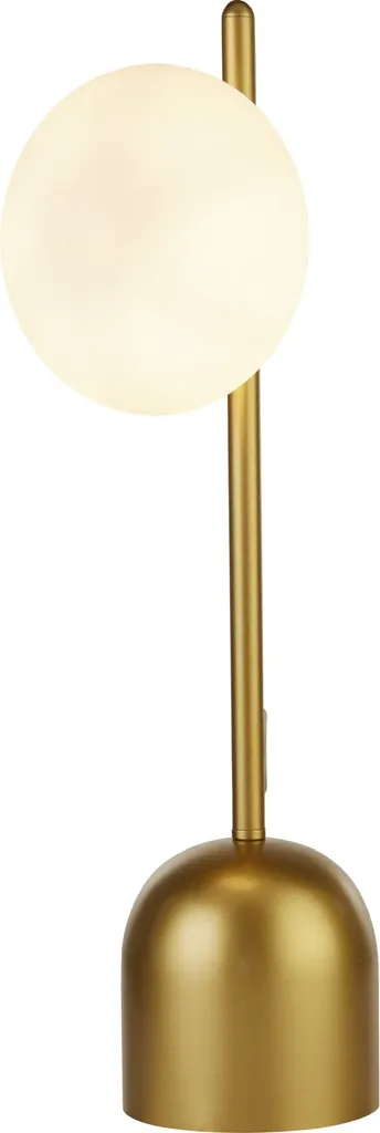 Lampe Pebble Finition Or et Verre Opale Blanc Ovale Style Moderne