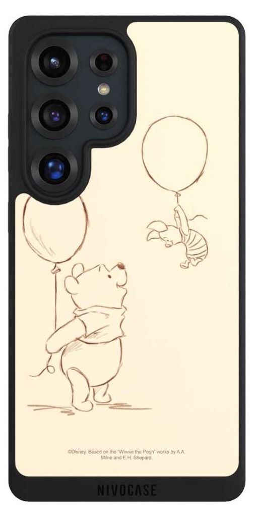 NIVOCASE Handyhülle für Samsung Galaxy S25 Ultra Hülle NIVOpure Case Schwarz Disney Offizielles Lizenzprodukt Winnie Puuh