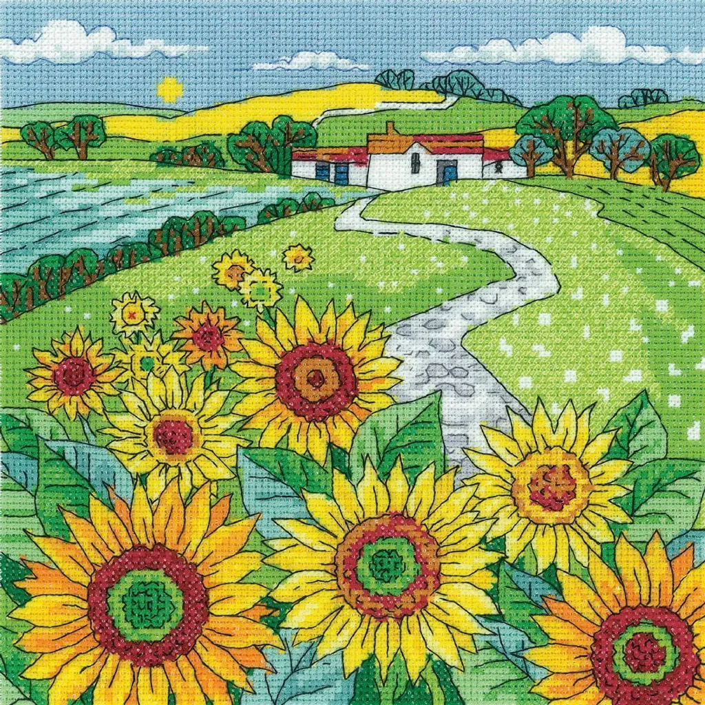 Kit Punto Croce Heritage Girasoli Aida 14ct Karen Carter KCSF1542-A