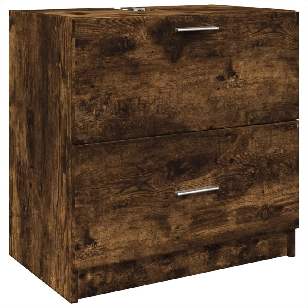 Sottolavabo Design Rovere Fumé 59cm | Mobile Bagno Salvaspazio vidaXL
