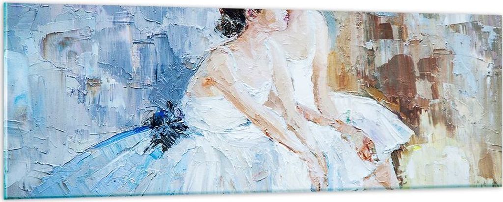 Bilder auf glas - Balletttänzer tanzen - 90x30cm - Glasbilder - Wandbilder - Kunstdruck - zum Aufhängen bereit - Wanddekoration aus Glas - Glas B...