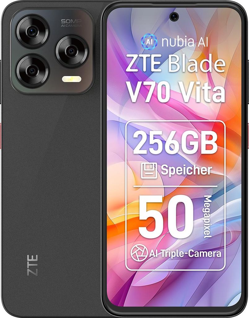 ZTE Blade V70 Vita 4G Smartphone, 256 GB ROM, MicroSD 1TB, Produktbild 