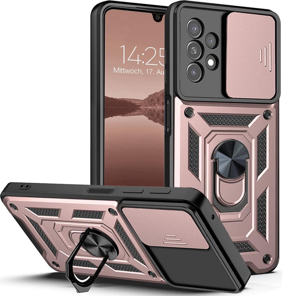 Armor Handyhülle für Samsung Galaxy A53 5G Kameraschutz Handy Panzer Case Cover Schutzhülle Outdoor Farbe: Rosegold
