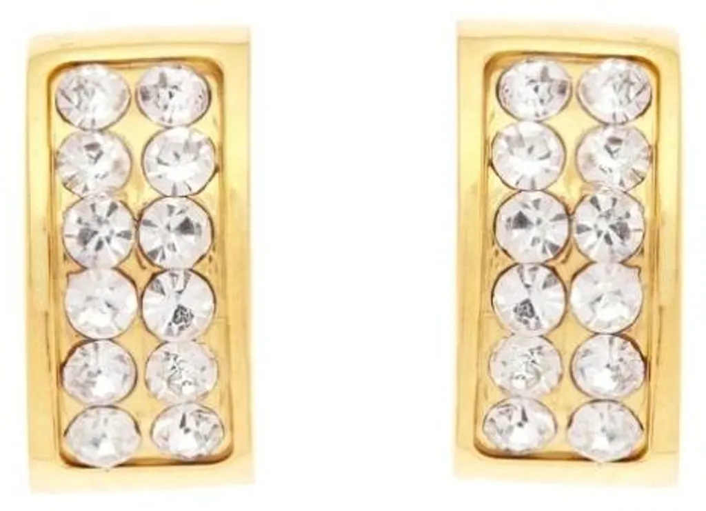 Boucles d'oreilles de soirée en plaqué or et cristaux pour mariage