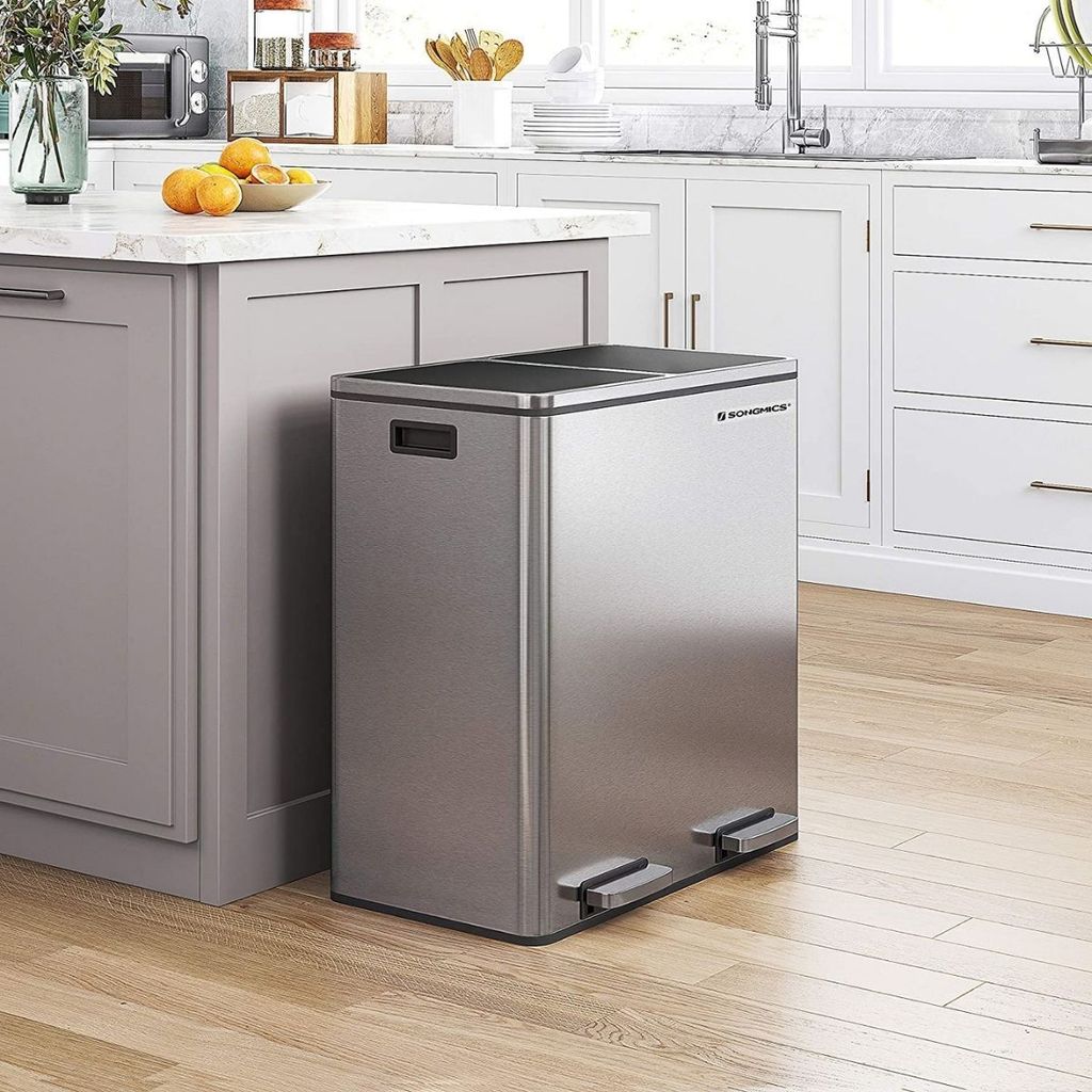 SONGMICS Mülltrenner 2 x 30,0 l silber Produktbild 15