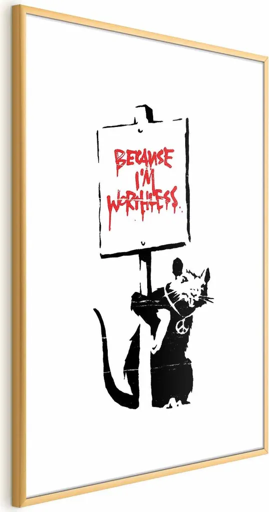Poster Worthless 60x90 cm con Cornice Dorata Elegante | Shop Online
