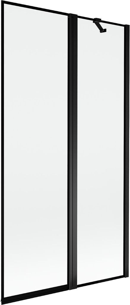 Mexen Mist Badewannenfaltwand 2-teilig rechts 100 x 150 cm, schwarzer Rahmen, schwarz - 8A9-100-011-70-70-P