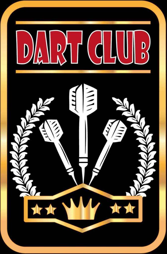 vianmo Holzschild 18x12 cm Dart Club schwarzes Sport Hobby