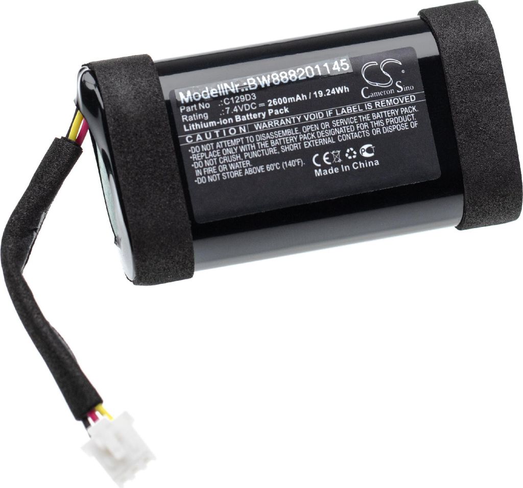 vhbw Akku Ersatz für Bang & Olufsen C129D3 für Lautsprecher Boxen Speaker (2600 mAh, 7,4 V, Li-Ion)