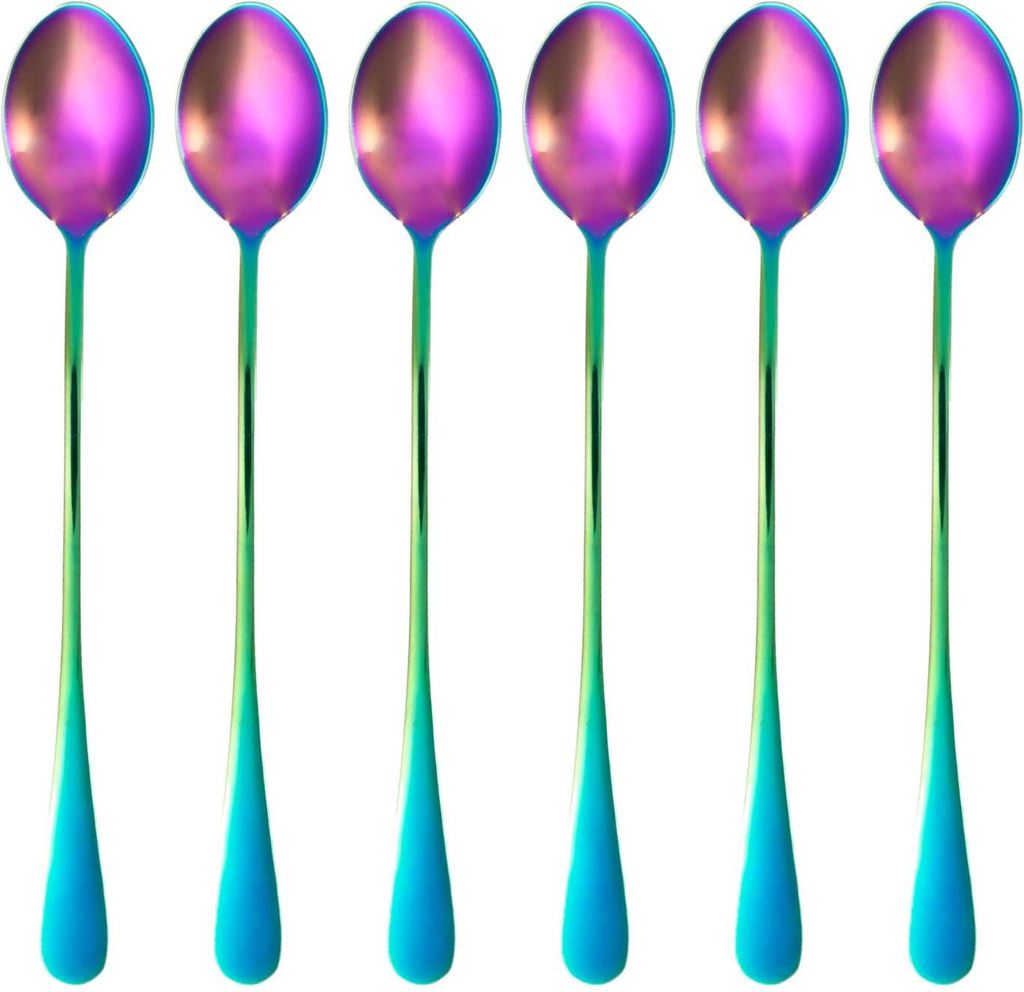 Intirilife Lot de 6 cuillères en acier inoxydable aux Image du produit 