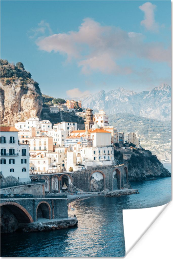 MuchoWow Poster Italien - Stadt - Weiß 20x30 cm - Papierdruck