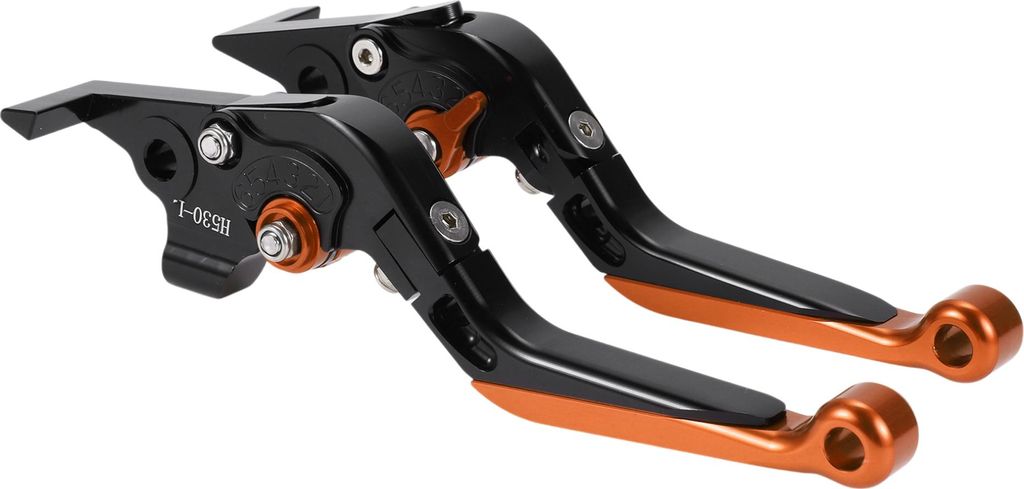 Kurze Lange Brems- Und Kupplungshebel für Yamaha TMAX560 6-Positions Einstellbar Motorrad Lenker Bremshebel Aluminiumlegierung Schwarz Griff Orang...