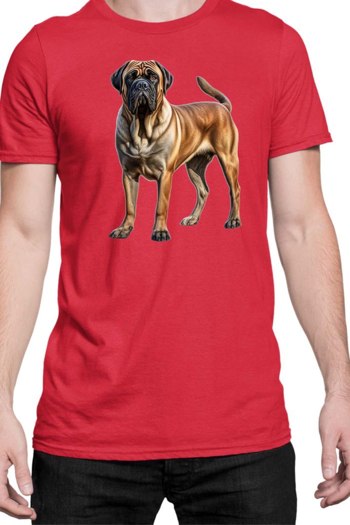 Herren T-Shirt Dogs Breeds English Mastiff Dog Breed 007, Man XL / Rot