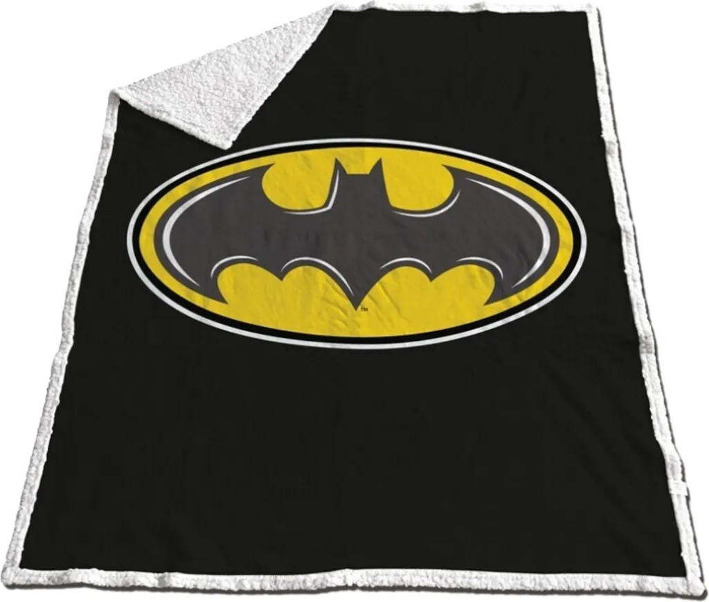 Coperta Batman 130x170 cm Sherpa: Plaid in Pile Morbidissimo per Bambini