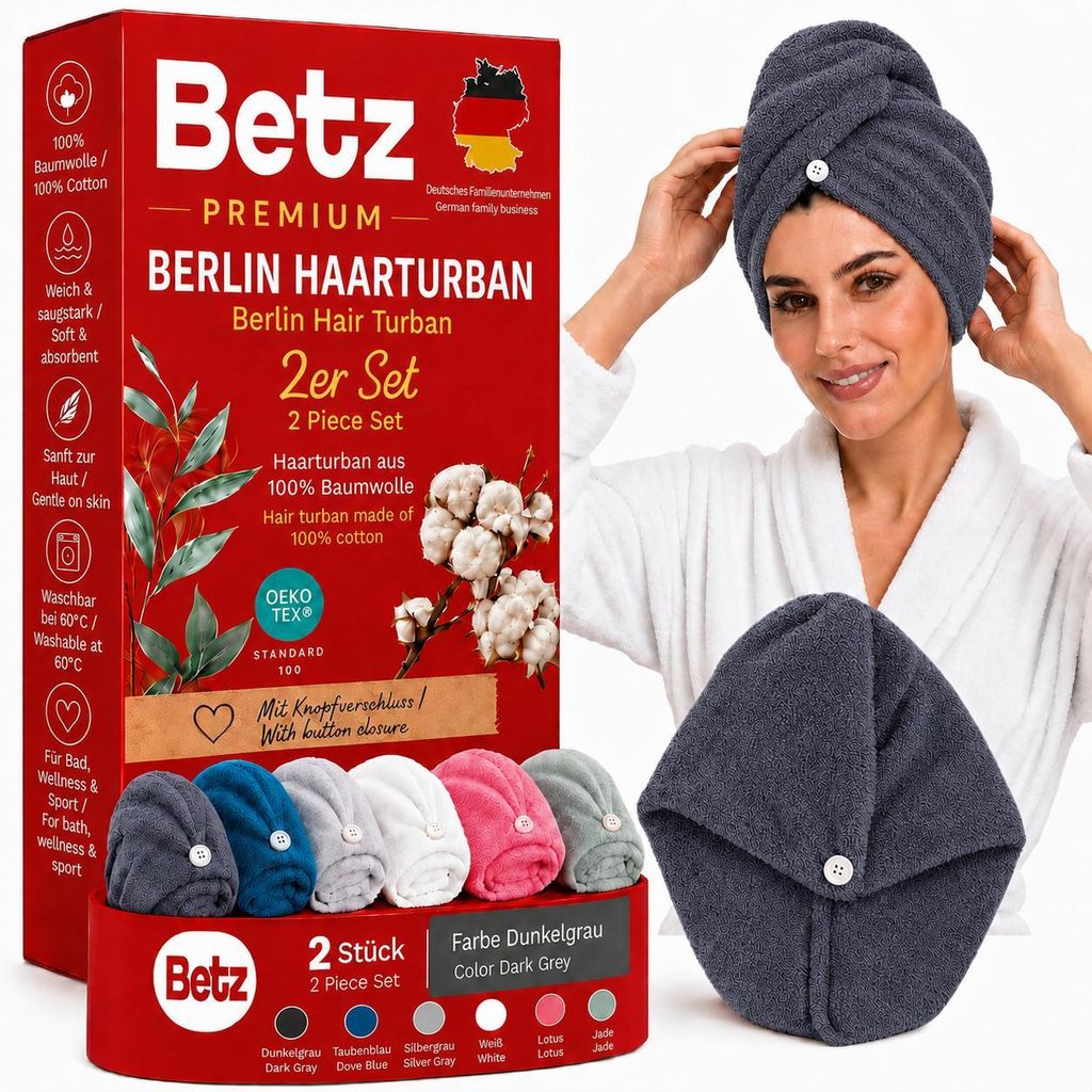 Betz Frottee Turban Berlin – 2er Set Haarturban aus 100% Produktbild 
