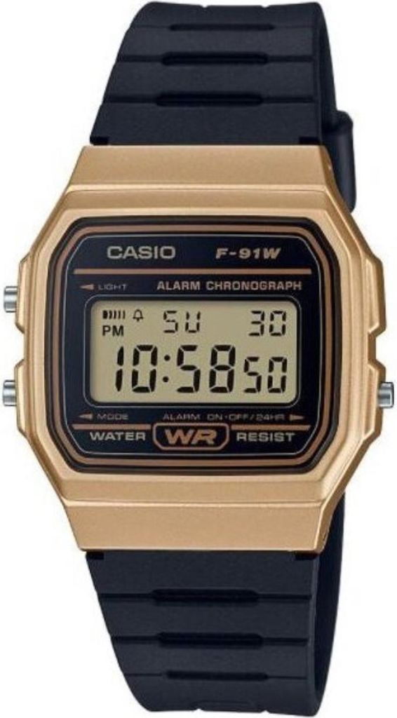 Casio Vintage Mod. F-91 Armband aus Bioharz, goldfarben