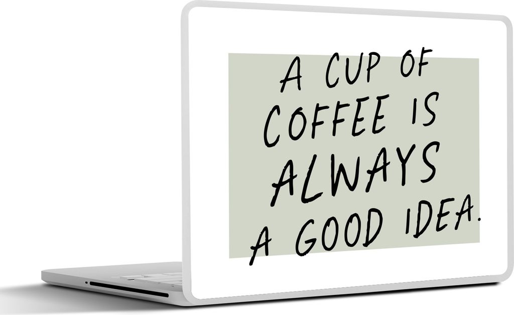 MuchoWow Laptop Aufkleber Sticker Cover Kaffee - Zitate - Eine Tasse Kaffee ist immer eine gute Idee - Sprichwörter 32.5x23.5 cm - Sticker für ...