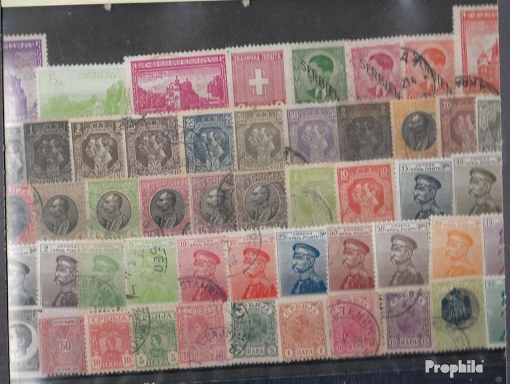 Briefmarken Serbien 50 verschiedene Marken Produktbild 