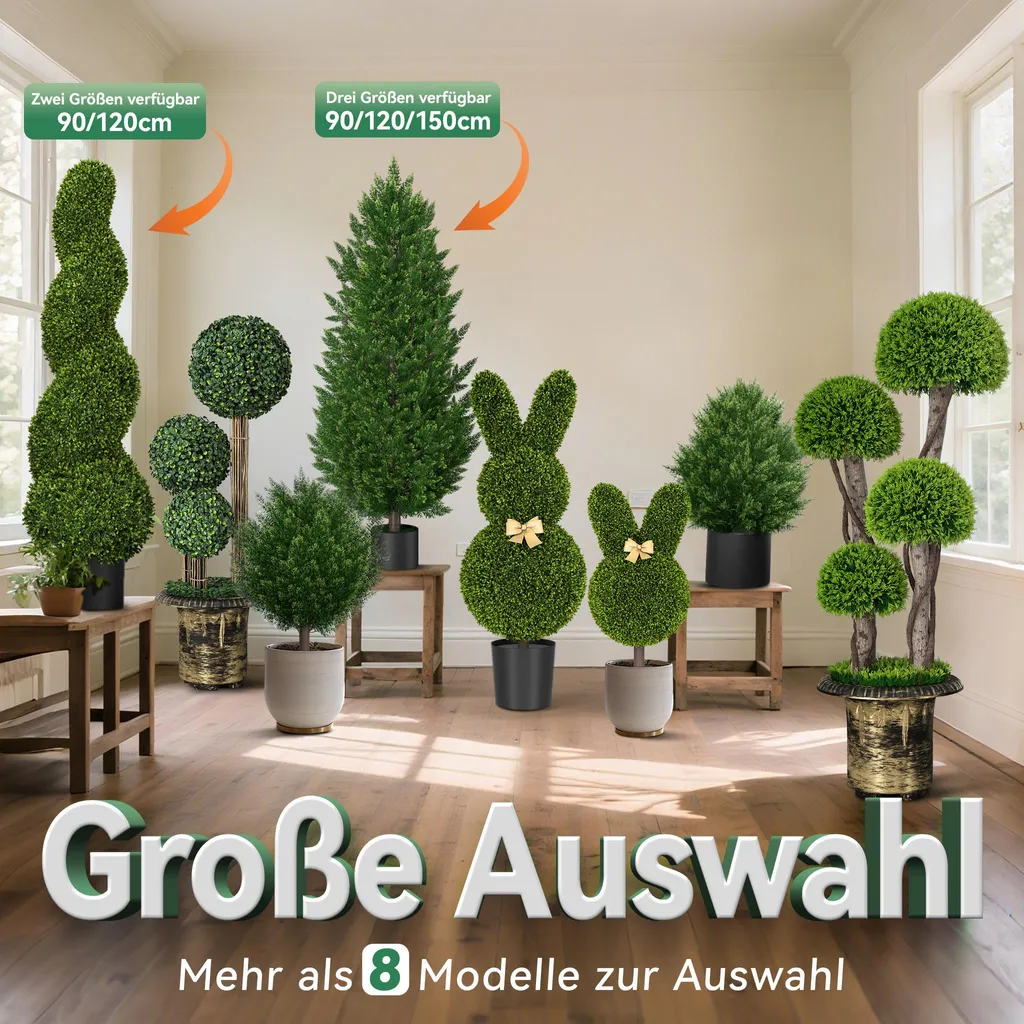 Mini Cyprès Artificiel 60 cm Lot de 2 - Feuillage Persistant Traité UV - 5