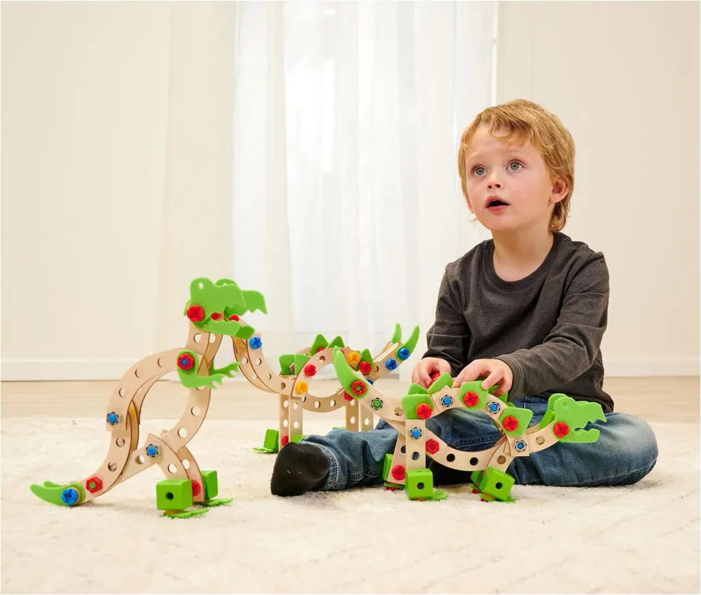 Jeu de construction bois 100 pièces Eichhorn - Blocs multi-couleurs - 10