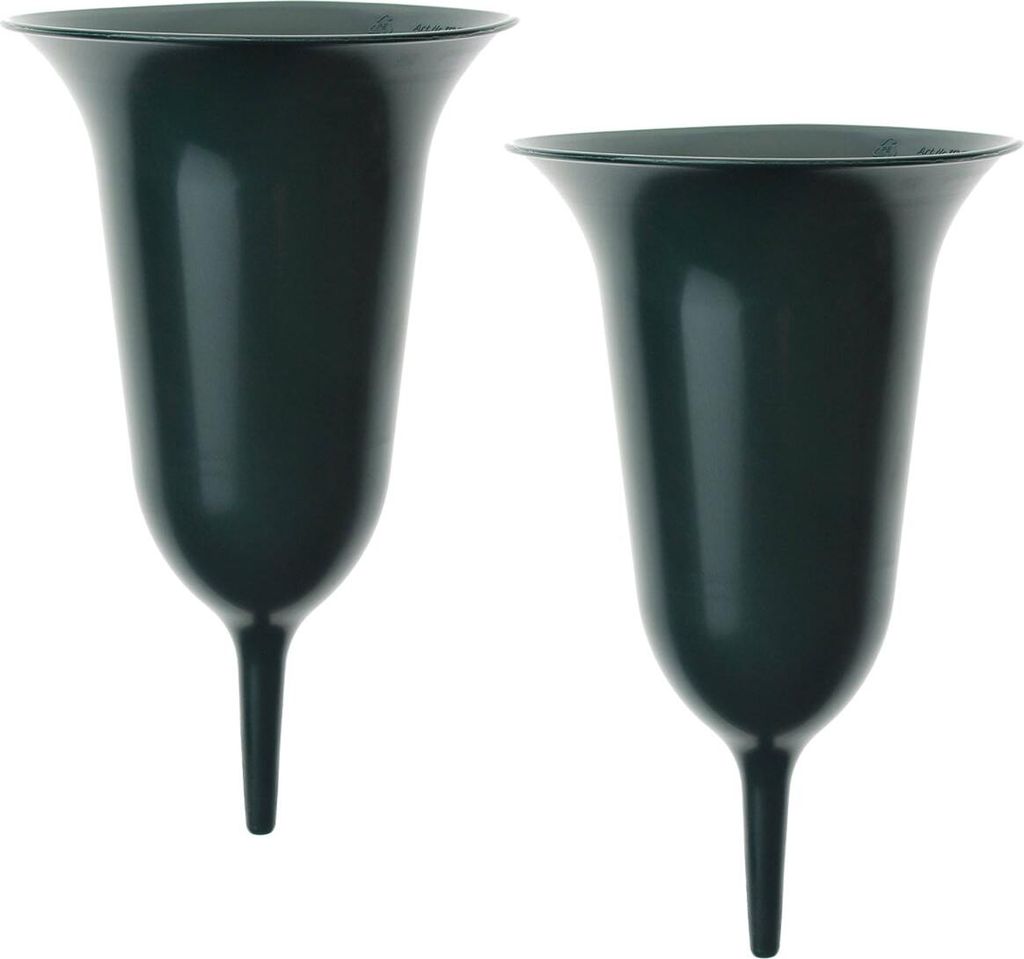Grabvasen wetterfest zum Stecken Friedhof Set 25 cm